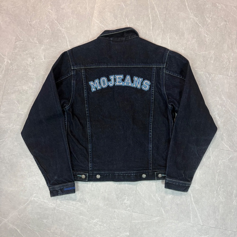 Maurice Malone Mojeans Vintage Indigo Denim Jacket Blue Contrast Stitch Women S - Picture 3 of 6